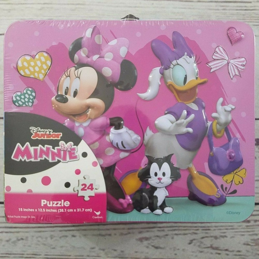 Disney Jr Minnie Puzzle Metal Lunch Box